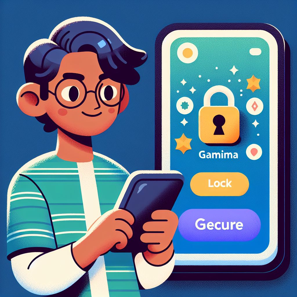 Cartoon character logging into 4444BD on a mobile phone in Bangladesh
